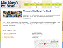 Tablet Screenshot of missmartyspreschool.com